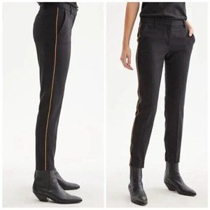 Nili Lotan Black Wool "Leo" Tapered Leg Pants w/ Piping, Size 10, NWT! $550